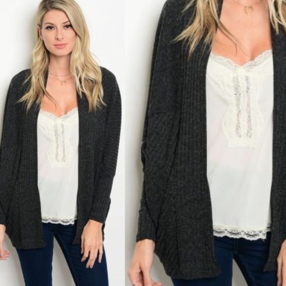 Sweaters - *LAST ONE* Charcoal Grey Cardigan